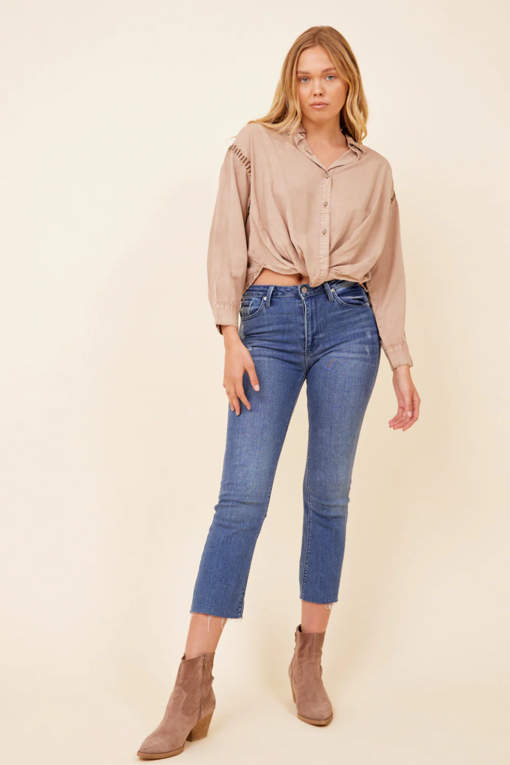 Washed Caramel W/ Tonal Darker Whip Stitching - Image 3