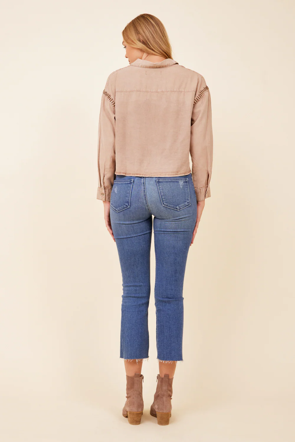 Washed Caramel W/ Tonal Darker Whip Stitching - Image 4