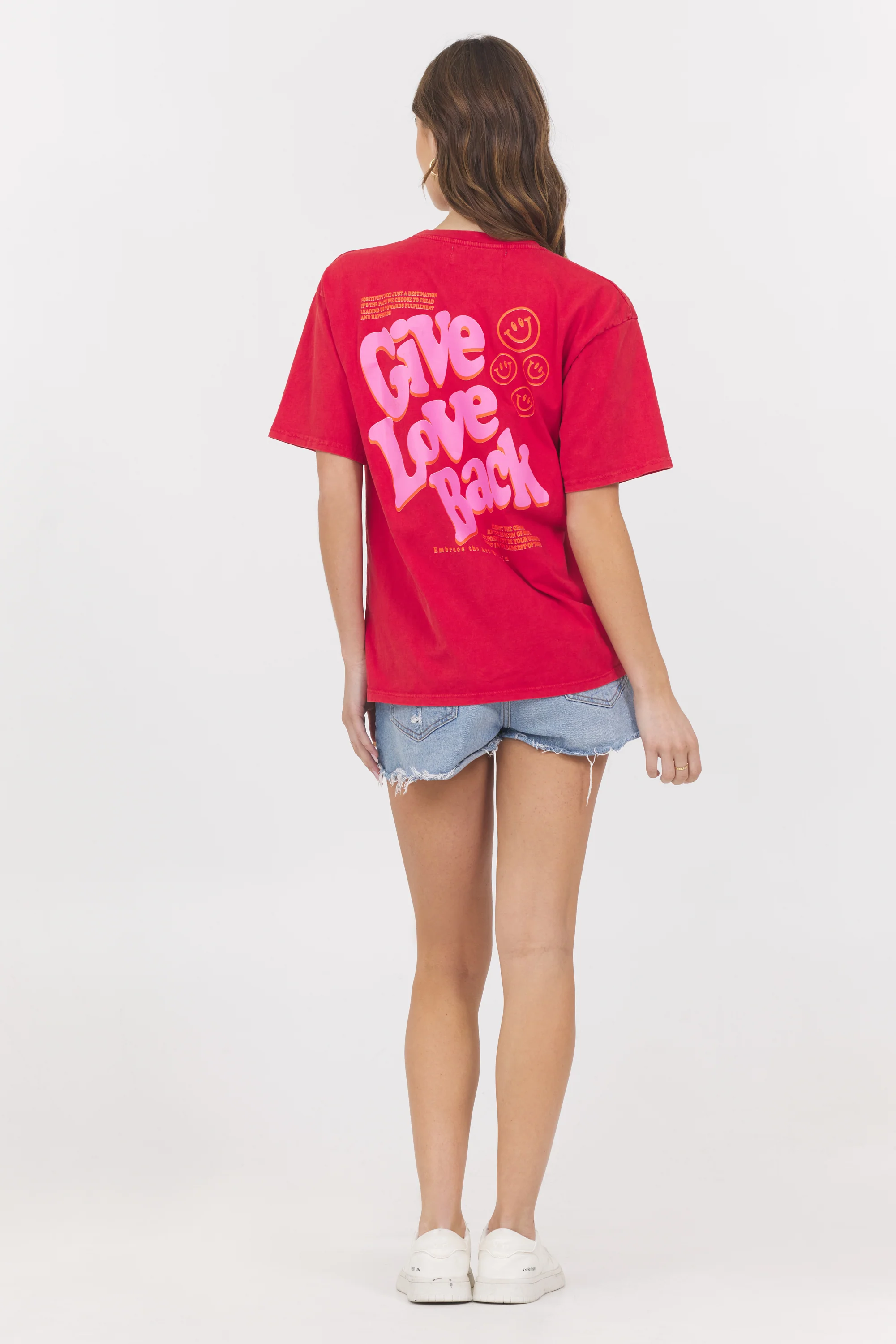 Washed Graphic Tee Give Love Back - Image 2