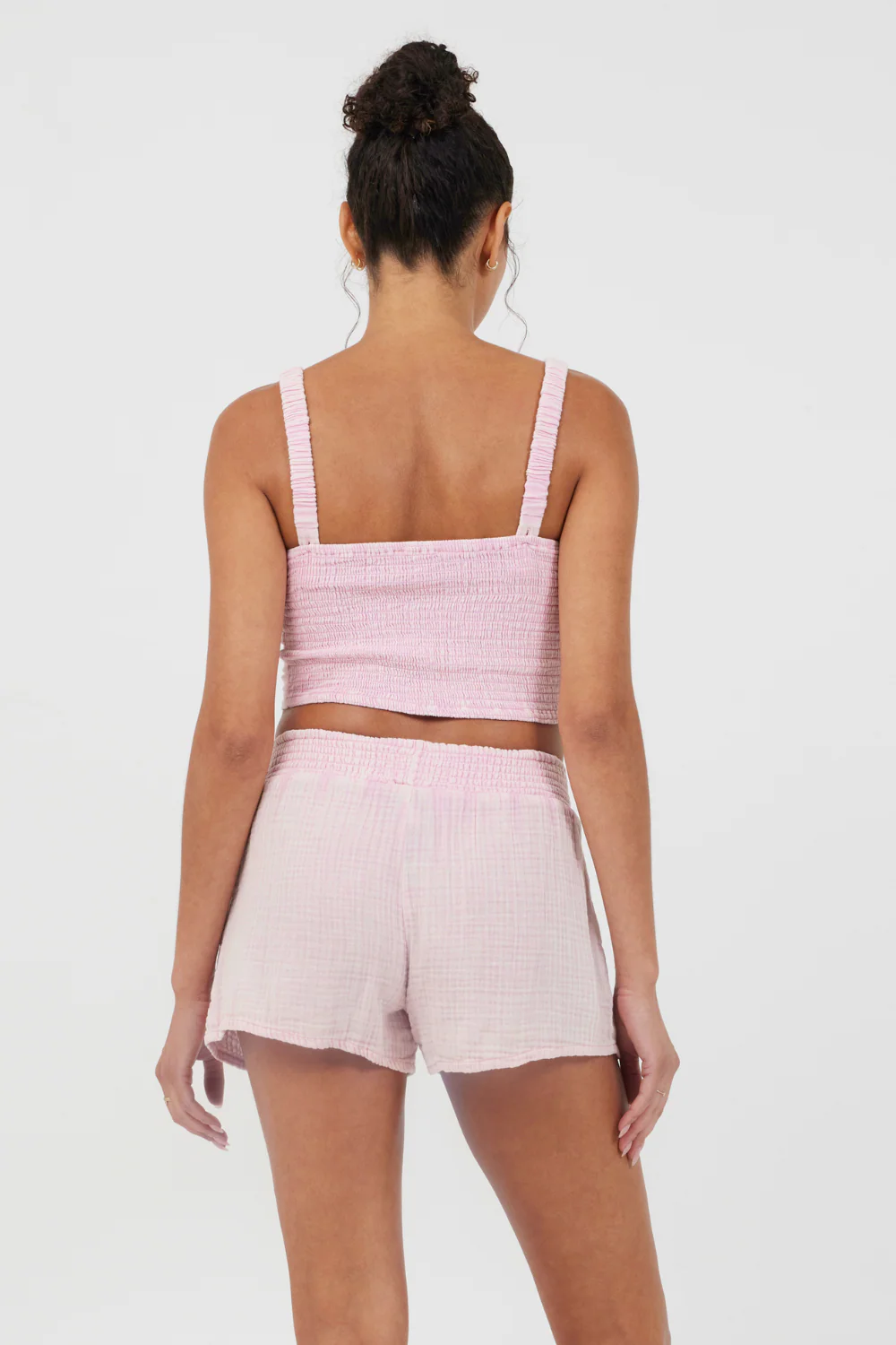 Washed Pink Gauze Cropped Tank - Image 2