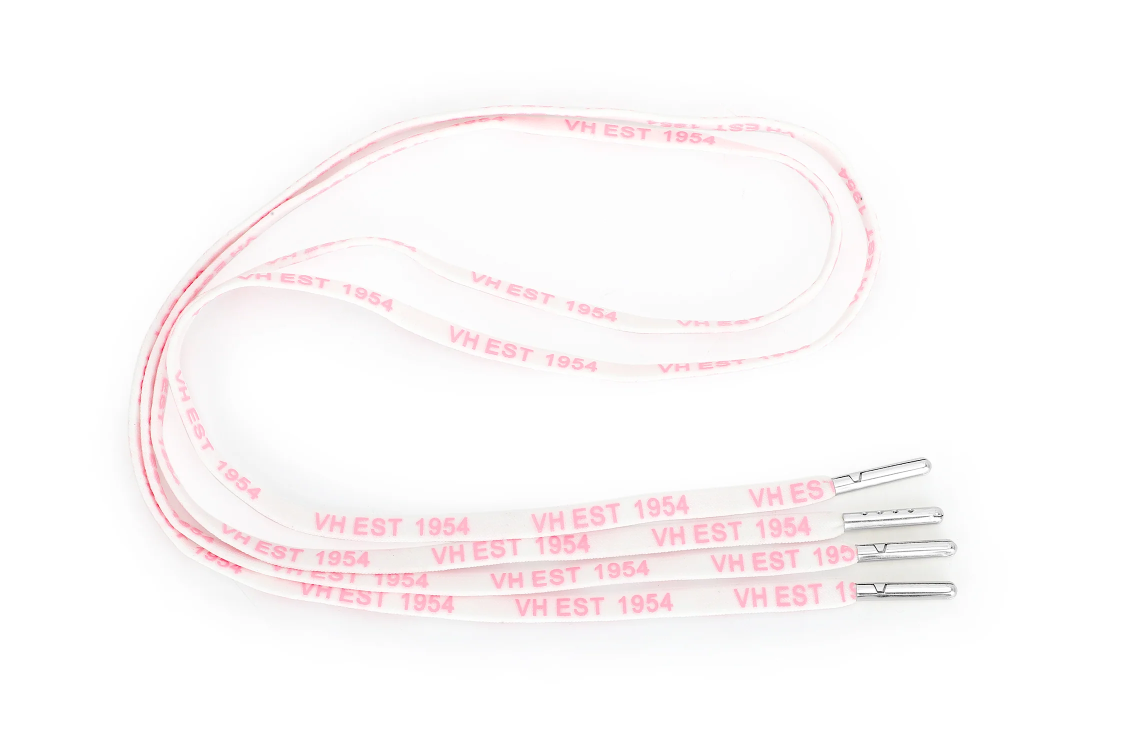 WHITE PINK SILVER TIP LACES - Image 2