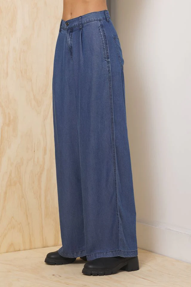 Tencel Wide Leg Trouser - Image 4