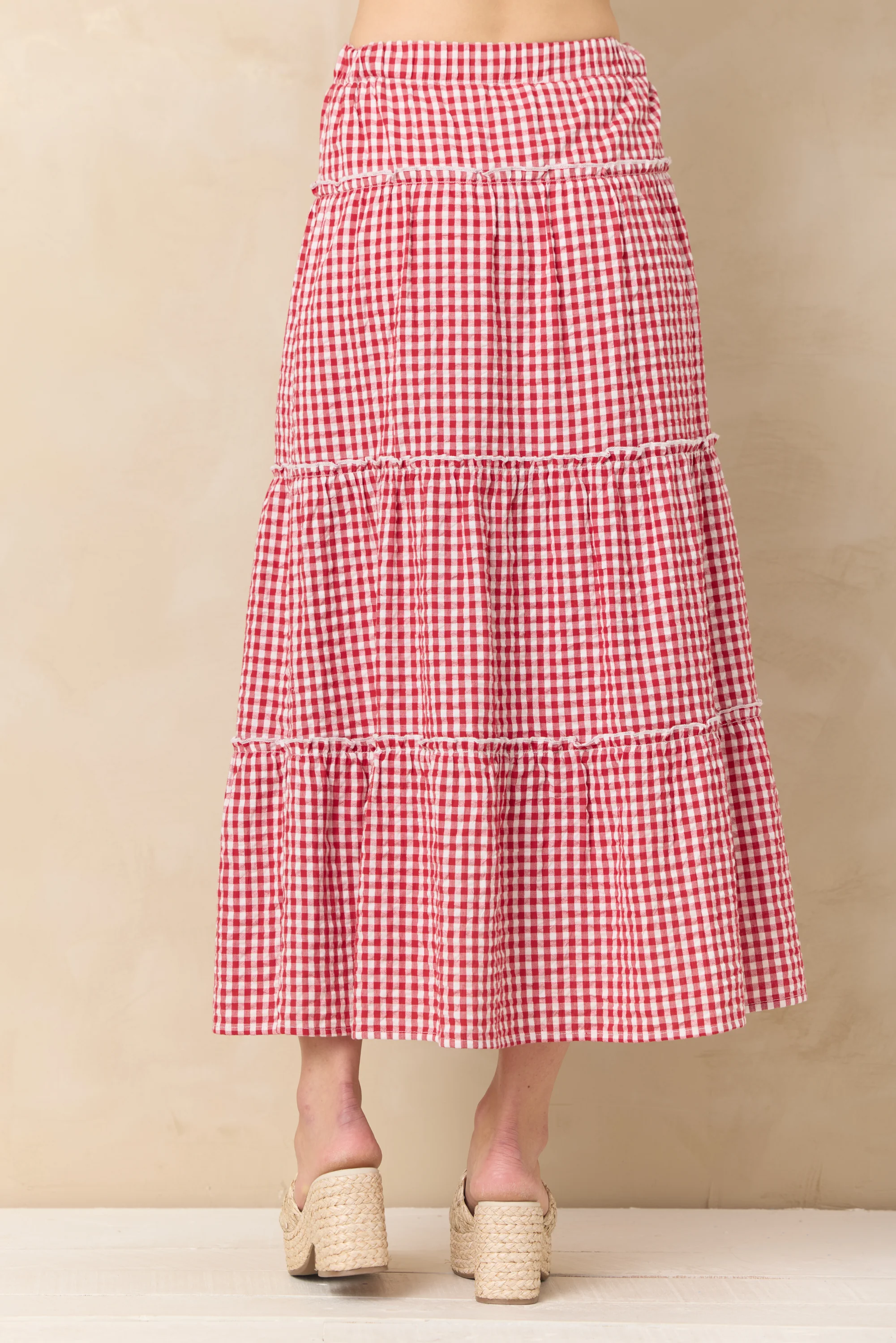 Woven Maxi Skirt with Slit - Image 2